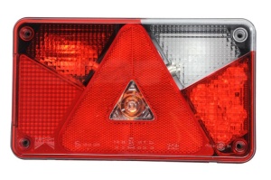 Stop spate dreapta MULTIPOINT V (LED, 24V, cu intermitent, cu lumina de ceata, cu lumina stop, lumini parcare, reflector triunghiular) - Img 1
