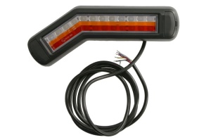 Stop spate stanga (LED, 12/24V, cu intermitent, cu far ceață, lumina de marșarier, cu stop, lumină de parcare, fara proiector, semnalizator dinamic, lungime cablu: 0,2m, 269x109/62x47,7mm) - Img 1