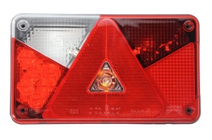 Stop spate stanga MULTIPOINT V (LED/P21W/PY21W, 24V, cu intermitent, cu lumina de ceata, lumina de marșarier, cu lumina stop, lumini parcare, reflector triunghiular, conector: PE) - Img 1