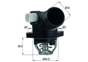Termostat lichid racire (103°C, in carcasa) potrivit CITROEN C2, C2 ENTERPRISE, C3 I, C3 II, NEMO, NEMO/MINIVAN; FIAT FIORINO, FIORINO/MINIVAN, QUBO; PEUGEOT 1007, 206+, 207 1.1-1.4LPG 02.02- - Img 3