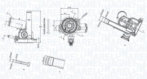 Termostat lichid racire (82°C, in carcasa) potrivit TOYOTA YARIS, YARIS/HATCHBACK 1.5H 03.12-06.20 - Img 1