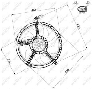 Ventilator radiator (cu carcasa) potrivit MINI (R56), (R57), (R58), (R59), CLUBMAN (R55), CLUBVAN (R55), COUNTRYMAN (R60), PACEMAN (R61) 1.4/1.4LPG/1.6 09.06-10.16 - Img 3