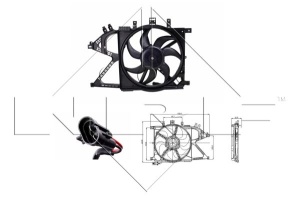 Ventilator radiator (cu carcasa) potrivit OPEL COMBO TOUR, COMBO/MINIVAN, CORSA C, CORSA C/HATCHBACK 1.0-1.8 09.00- - Img 1