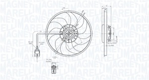 Ventilator radiator (cu carcasa) potrivit OPEL CORSA C 1.4/1.7D 09.00-12.09 - Img 2