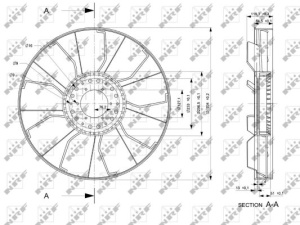 Ventilator radiator (diameter 705mm, numar lame 9) potrivit MAN E2000, F2000, F90, F90 UNTERFLUR, TGS I, TGX I D2066LF22-D3876LF02 01.88- - Img 2