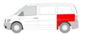 Aripa spate Stanga (1/2 inaltime) potrivit MERCEDES V (638/2), VITO (W638) 02.96-07.03 - Img 2
