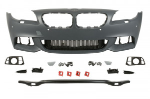 Bara fata M PERFORMANCE, cu grile, cu locas lampa ceata, spalator faruri, senzori parcare, grunduit potrivit BMW 5 F10 2013-2017