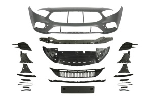 Bara Fata potrivita MERCEDES A-KLA (cu primer cu montare radar, AMG STYLING, cu grilaje, cu valabilitate, cu orificii senzori parcare, cu gaura pentur camera, grund)