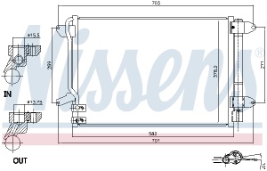 Condensator climatizare (cu uscator, element aditional) potrivit VW BEETLE, JETTA IV 1.2-2.5 04.10-07.19 - Img 2