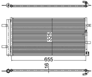 Condensator climatizare (cu uscator) potrivit AUDI A6 ALLROAD C7, A6 C7, A7; PORSCHE MACAN 2.0-4.0 10.10- - Img 3