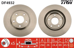 Disc frana Fata Dreapta/Stanga potrivit CHRYSLER 200, SEBRING; CITROEN C4 AIRCROSS; DODGE AVENGER, CALIBER; JEEP COMPASS, PATRIOT; MITSUBISHI ASX, ECLIPSE CROSS 1.5-3.6ALK 06.06- - Img 3