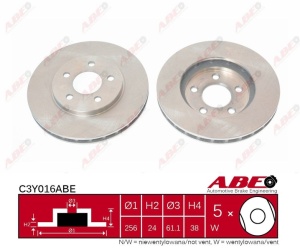 Disc frana Fata Dreapta/Stanga potrivit CHRYSLER VOYAGER III; DODGE CARAVAN; PLYMOUTH VOYAGER 2.0-3.8 01.95-03.01 - Img 3