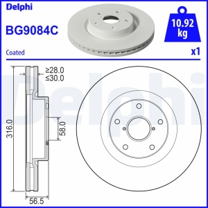 Disc frana Fata Dreapta/Stanga potrivit SUBARU LEGACY VI, LEVORG, OUTBACK 1.6-3.6 07.14- - Img 3