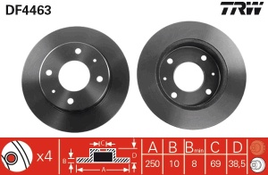 Disc frana Spate Dreapta/Stanga potrivit MITSUBISHI COLT CZC VI, COLT VI; SMART FORFOUR 1.1-1.5D 01.04-06.12 - Img 3