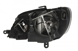 Far Dreapta (H7/H7, electric, cu motor, culoare insertie: gri, culoare semnalizator: galben) potrivit VW GOLF PLUS 5 - Img 2