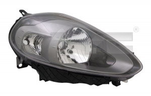 Far dreapta potrivit ABARTH PUNTO FIAT PUNTO, PUNTO EVO - (H4, electric, cu motoras, fundal cromat)