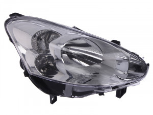 Far dreapta potrivit PEUGEOT PARTNER, CAROSERIE/ 2012-2015 - (H4, electric, cu motoras, fundal argintiu, Semnalizator argintiu)