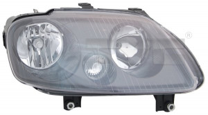 Far dreapta potrivit VW CADDY III, TOURAN - (H1/H7, reglaj electric, cu motoras, fundal negru)