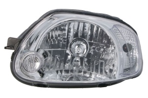 Far fata Stanga (H4, electric, fara motoras, culoare insert: cromat, culoare semnalizator: transparent) potrivit HYUNDAI ACCENT II - Img 3