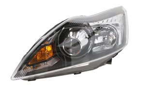Far stanga potrivit FORD FOCUS 2008-2012 - (D1S/H1, reglaj electric,cu iluminare in viraje, fundal negru)