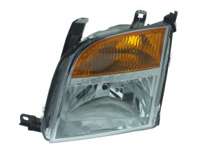 Far stanga potrivit FORD FUSION 2005-2012 - (H4, electric, cu motoras, fundal cromat)
