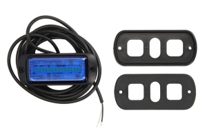Girofar (albastru, 12/24V, LED, LED, 21W, montare rigidă, 2-puncte montare, numar programe: 1, direcțional; pentru montare pe suprafete verticale; fără sincronizare; fir 3m) - Img 1