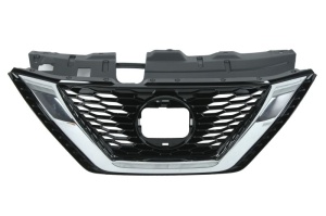 Grila radiator cu orificiu pentru camera, negru potrivit NISSAN QASHQAI II J11 2017-2021