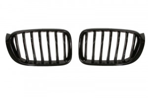 Grila radiator Dreapta/Stanga potrivit BMW X3 (F25), X4 (F26) 1.6-3.0D 2010-2018 pana in 2018 - (Set 2 bucati, pachet M, negru lucios)