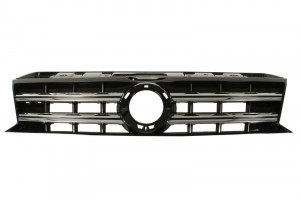 Grila radiator Mijloc cu locas emblema; garnituri cromate, negru potrivit VW AMAROK 3.0D dupa 2016