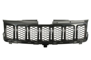 Grila radiator Mijloc potrivit JEEP GRAND CHEROKEE IV WK2 2016-2020 - (set; negru/negru lucios)