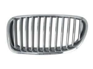 Grila radiator Stanga potrivit BMW 5 (F10), 5 (F11) 2.0-4.4 2009-2017 - (argintiu/crom)