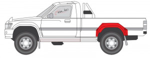 Kit reparatie aripa Spate Stanga potrivit TOYOTA HILUX IV, HILUX V; VW TARO pana in 1997 - Img 2