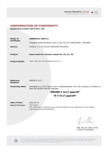 Lanturi auto zapada JOPE, turisme, certificat O-NORM, Cert austriac. V-5117, marime: 125/80R15; 125R15; 135/80R15; 135R15; 155/60R15; 155/65R15; 155/70R14; 155/80R13; 155R13; 165/55R15; 165/60R14; 1 - Img 3