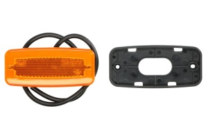 Lumina delimitare stanga/dreapta, forma: oval, portocaliu, LED, inaltime 52mm; latime 110,8mm; adancime 20,5mm lungime cablu 500mm, fara prindere, 12/24V (tip: neon, IP68) - Img 1
