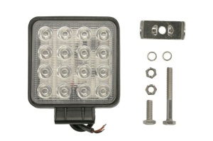 Lumina lucru (LED, 10-30V, 48W, 3840lm, numar diode: 16x3W, inaltime: 110mm, latime: 110mm, adancime: 57mm, lumina albastra; lumina dispersata) - Img 1