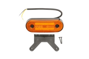 Lumini clarificare stanga/dreapta, portocaliu, LED, inaltime 41mm; latime 115mm; adancime 20mm, în relief, lungime cablu 220mm, cu cuier, 12/24V (cu functie de semnalizator lateral) - Img 1