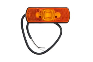 Lumini clarificare stanga/dreapta, portocaliu, LED, inaltime 44mm; latime 122mm; adancime 16mm, suprafata, lungime cablu 500mm, 12/24V (cu reflector) - Img 1