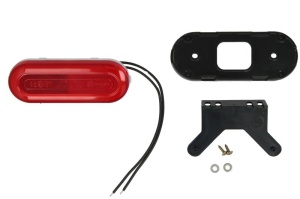 Lumini clarificare stanga/dreapta, rosu, LED, inaltime 49mm; latime 124mm; adancime 20mm, în relief, lungime cablu 220mm, cu cuier, 12/24V (tip: neon) - Img 1