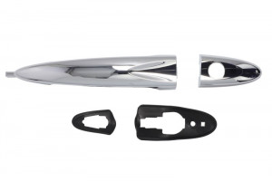 Maner usa Stanga Fata potrivit LANCIA YPSILON 843 2003-2011 - (exterior, cu gaura pentru incuietoare; crom)