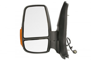 Oglinda stanga potrivit FORD TRANSIT / TOURNEO CONNECT 2009-2013 - electrica incalzita, crom, scurt, pliabila electric
