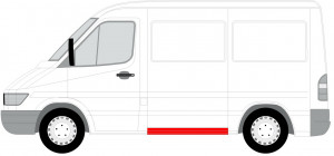 Panou lateral potrivit MERCEDES SPRINTER; VW LT 1995-2006 - partea stanga inferioara, lungime 20cm - Img 2