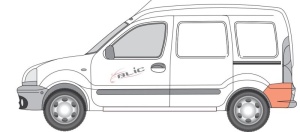 Panou reparatie aripa Spate Stanga potrivit NISSAN KUBISTAR; RENAULT KANGOO, KANGOO EXPRESS pana in 2008 - (partea din spate/partea inferioara, sub bara de protectie) - Img 2