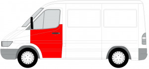 Panou reparatie usa Fata Stanga potrivit MERCEDES SPRINTER 2-T (B901, B902), SPRINTER 3-T (B903), SPRINTER 4-T (B904), SPRINTER 5-T (B905) 1995-2006 - (strat, la geam) - Img 2