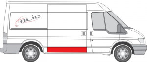 Panou reparatie usa Spate/usa culisanta potrivit FORD TRANSIT 2000-2013 - (strat, partea inferioara, model mediu / lung, inaltime 260mm) - Img 2