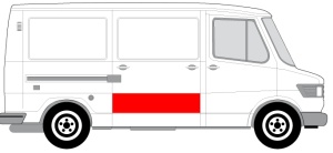 Panou reparatie usa Spate/Usa glisanta (la prima coasta) potrivit MERCEDES T1 (601), T1 (601, 611), T1 (602), T1 (B601), T1 (B602), T1/TN 04.77-02.96 - Img 2