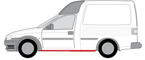 Prag auto Stanga potrivit OPEL COMBO/MINIVAN, CORSA B, CORSA B/HATCHBACK pana in 2000 - (reparatie, partea inferioara, lungime 160cm) - Img 2