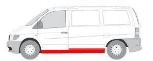 Prag lateral stanga potrivit MERCEDES V 638/2, VITO 638 1996-2004 - full lateral lungime - Img 3