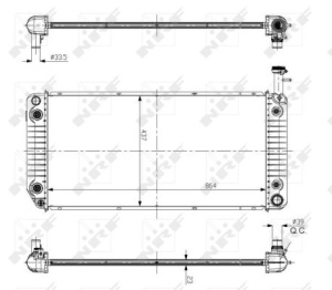 Radiator motor (Automat, cu elemente potrivite usor) potrivit CHEVROLET EXPRESS 2500 6.0 - Img 3