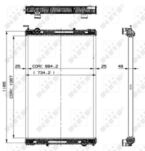 Radiator motor (fara cadru) potrivit MERCEDES CITARO (O 530), INTEGRO (O 550), TOURISMO (O 350), TOURO (O 500), TRAVEGO (O 580); SETRA 400 OM457.934-OM926.939 01.98- - Img 2
