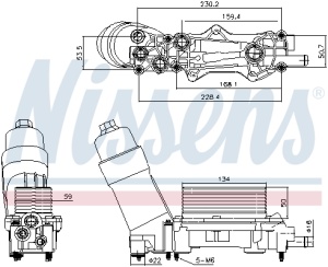 Radiator ulei (cu carcasa filtru) potrivit CHRYSLER 300C, PACIFICA, TOWN & COUNTRY, VOYAGER V; DODGE CHARGER, JOURNEY; FIAT FREEMONT; JEEP CHEROKEE, GRAND CHEROKEE 3.2-3.6LPG 09.10- - Img 4
